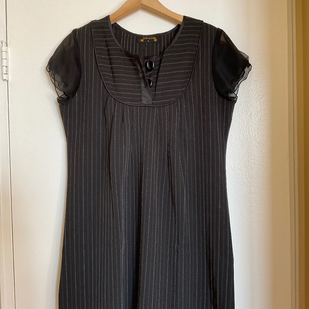 Black Pinstriped Dress